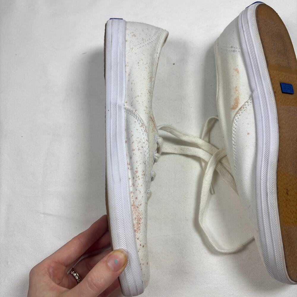 Vintage 80s Keds Champion White Canvas Sneakers Blue Label Deadstock Unworn 8.5 - Picture 10 of 11